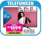 Telefunken 32" (80cm) HD LED TV TLEDD-32HD