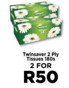 Twinsaver 2 Ply Tissues 180s-For 2