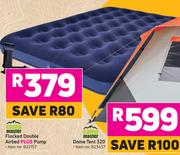 Campmaster Flocked Double Airbed Plus Pump