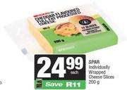 Spar Individually Wrapped Cheese Slices-200g Each