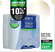 Softi Toilet 18-Pack Rolls 2-Ply-Per Pack