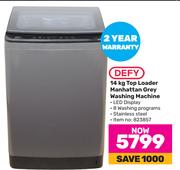 Defy 14Kg Top Loader Manhattan Grey Washing Machine