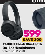 JBL T500BT Black Bluetooth On Ear Headphones