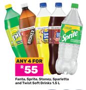 Fanta, Sprite, Stoney, Sparletta & Twist Soft Drinks-For Any 4 x 1.5L