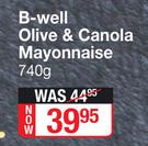 B-Well Olive & Canola Mayonnaise-740g