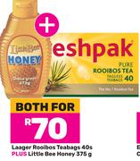 Laarger Rooibos Teabags 40s Pack Plus Little Bee Honey 375g-For Both