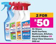 Mr Sheen Multi Surface, Bathroom, Kitchen, Mould & Mildew Or Clear View Cleaners-For 2 x 500ml
