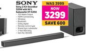 Sony 2.1 CH Soundbar 320W With W/L Subwoofer HT-S350