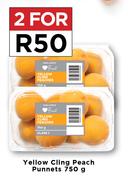 Yellow Cling Peach Punnets-For 2 x 750g