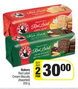 Bakers Red Label Cream Biscuits Assorted-For Any 2 x 200g