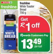 Freshline White Toaster Bread-700g Per Loaf