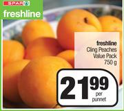 Freshline Cling Peaches Value Pack-750g Per Punnet