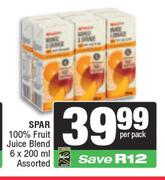 Spar 100% Fruit Juice Blend Assorted-6 x 200ml