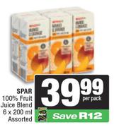 Spar 100% Fruit Juice Blend Assorted-6 x 200ml Per Pack