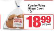 Country Value Ginger Cakes-10's Pack