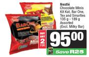 Nestle Chocolate Minis Kitkat,Barone,Tex & Smarties-For 2 x 135g/189g