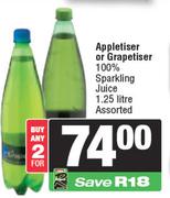 Appletiser Or Grapetiser 100% Sparkling Juice Assorted-For Any 2 x 1.25Ltr