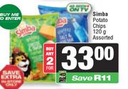 0Simba Potato Chips Assorted-For 2 x 120g