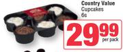 Country Value Cupcakes-6's Pack
