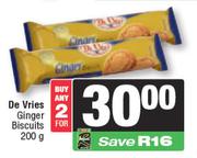 0De Vries Ginger Biscuits-For 2 x 200g