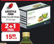 Lifestyle Food Green Tea With Ginger 20 Teabags-Each