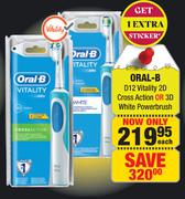 Oral-B D12 Vitality 2D Cross Action Or 3D White Powerbrush-Each