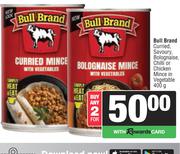 Bull Brand Curried, Savoury, Bolognaise, Chili Or Chicken Mince In Vegetable-For Any 2 x 400g