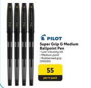 Pilot Super Grip G Medium Ballpoint Pens 335030-Per 4-Pack