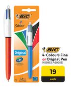 BIC 4-Colours Fine Or Original Pen-Each