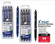 Pilot Acroball Medium Ballpoint Pens-Per 4-Pack