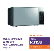 Samsung 40L Microwave With Grill MG402MADXBB