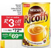 Nescafe Ricoffy Coffee Ganules(Excl. Decaf)-750g Each
