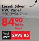 Lesedi Silver PVC Panel 250 x 3950 x 7mm-Per Length