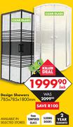 Design Showers 785 x785 1800mm-Each