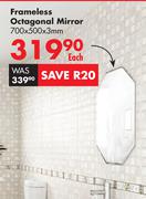 Frameless Octagonal Mirror 700 x 500 x 3mm