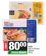 Spar Red Or Smoked Viennas-For 2 x 500gm
