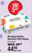 Oh-Lief Biodegradable Bamboo Wet Wipes 64 Wipes-Per Pack