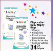 Baby Things Disposable Baby Nappy Bags 150 Bags-Per Pack