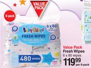 Baby Things Value Pack Fresh Wipes 6 x 80 Wipes-Per Pack