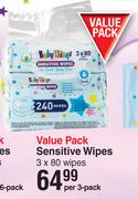 Baby Things Value Pack Sensitive Wipes 3 x 80 Wipes-Per Pack
