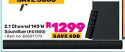  Hisense 2.1 Channel 140W Soundbar HS1800