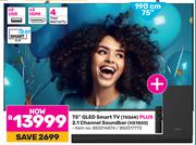 Hisense 190cm (75") QLED Smart TV 75Q6N Plus 2.1 Channel Soundbar HS1800