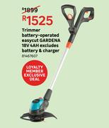 Gardena 18V 4Ah Easycut Battery Operated Trimmer
