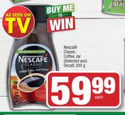Nescafe Classic Coffee Jar (Selected) Excl. Decaf-200g Each