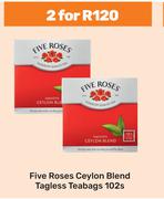 Five Roses Ceylon Blend Tagless Teabags-For 2 x 102s