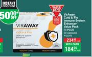 VirAway Cold & Flu Immune System Enhancer Value Pack 60 Plus 60 Capsules-Per Pack