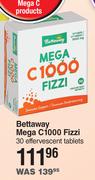 Bettaway Mega C1000 Fizzi 30 Effervescent Tablets