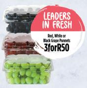 Red, White Or Black Grape Punnets-For 3