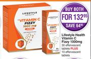 Lifestyle Health Vitamin C Fizzy 1000mg-30 Effervescent Tablets + 10 Effervescent Tablets