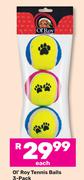 O' Roy Tennis Baals 3-Pack- Each